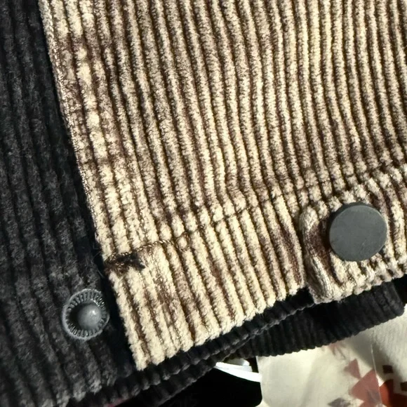 Stoosh Black and Tan Corduroy Color Block Cargo Pants - Picture 8 of 10